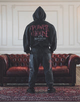 LÝFT × Power House Gym Vintage Zip-Up Sweat Hoodie - Black