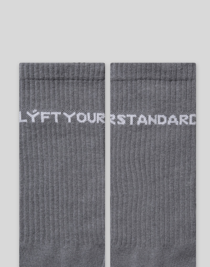 Message Middle Socks - Grey
