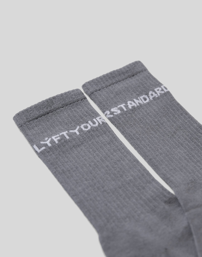 Message Middle Socks - Grey