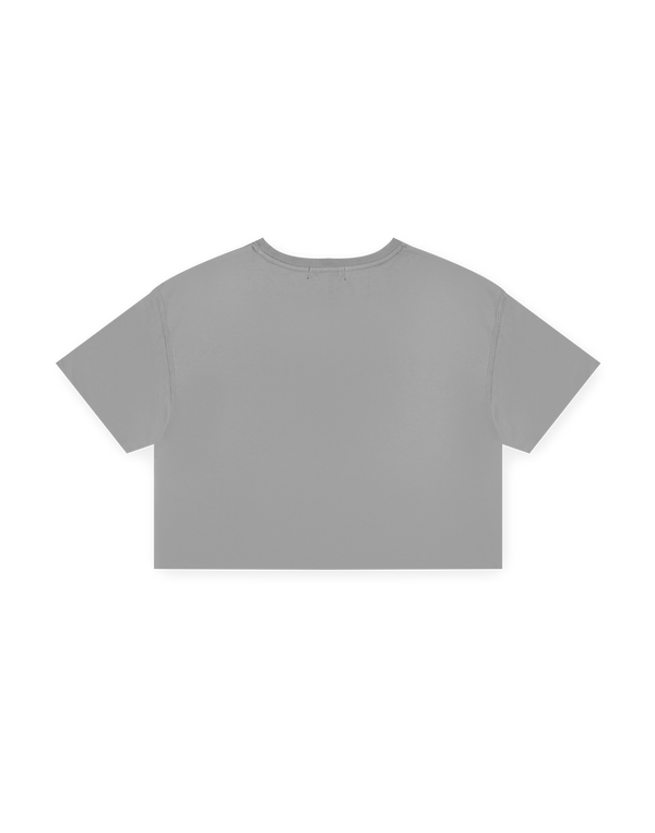 LÝFT × WIND AND SEA Limited Logo Wide Cropped T-Shirt - Grey