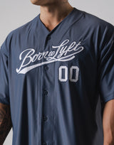 Script Logo Mesh Baseball Shirt - Grey