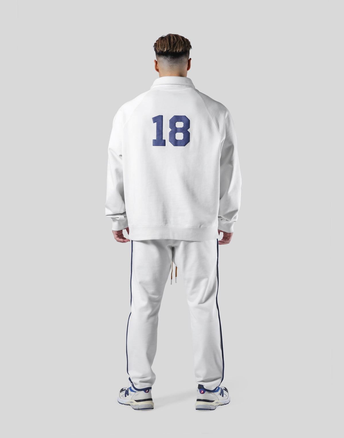 18 Logo Sweat Polo Shirt - Ivory