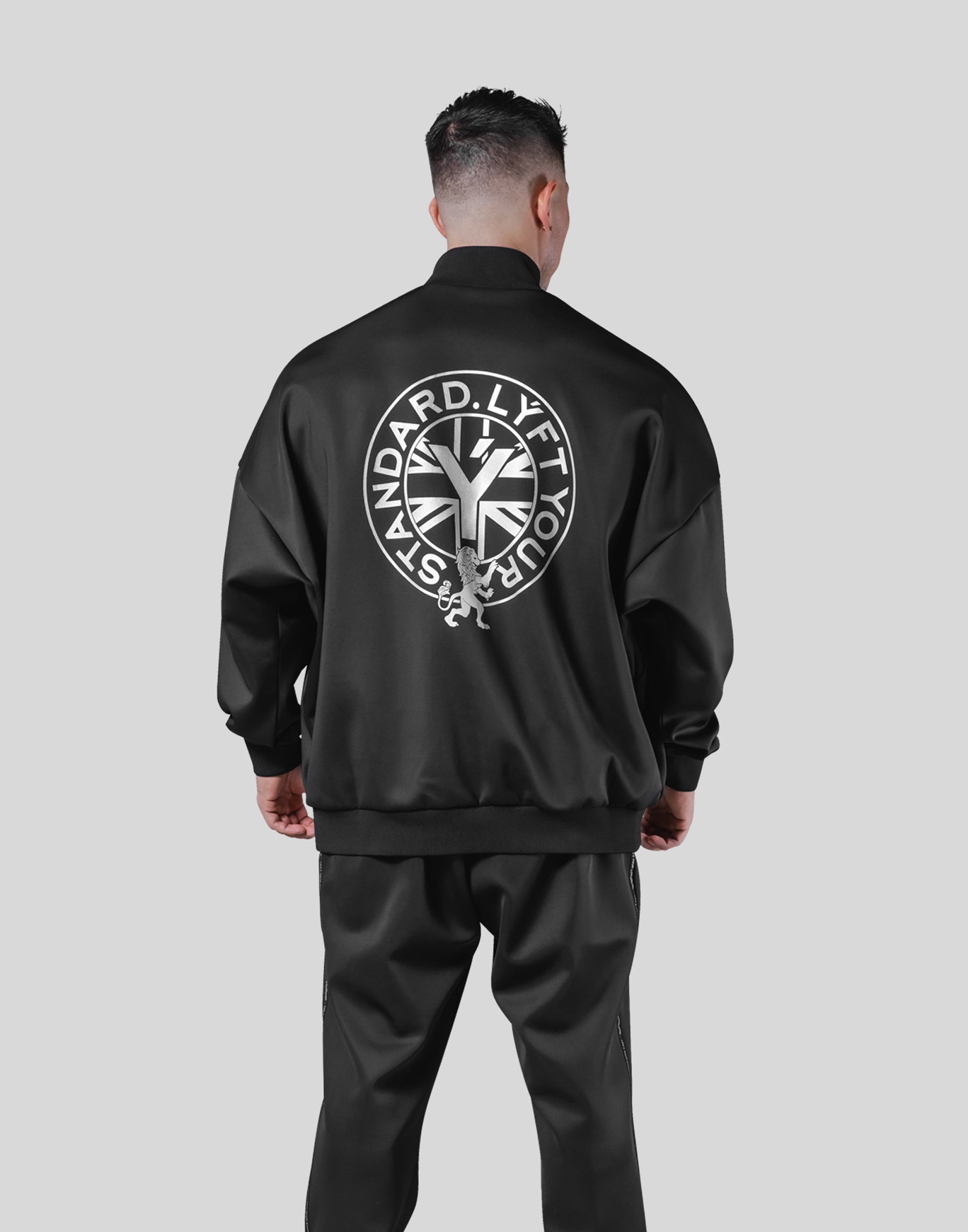 Lyft Rider Jacket Back Emblem Oversize Track Jacket - Black – LÝFT