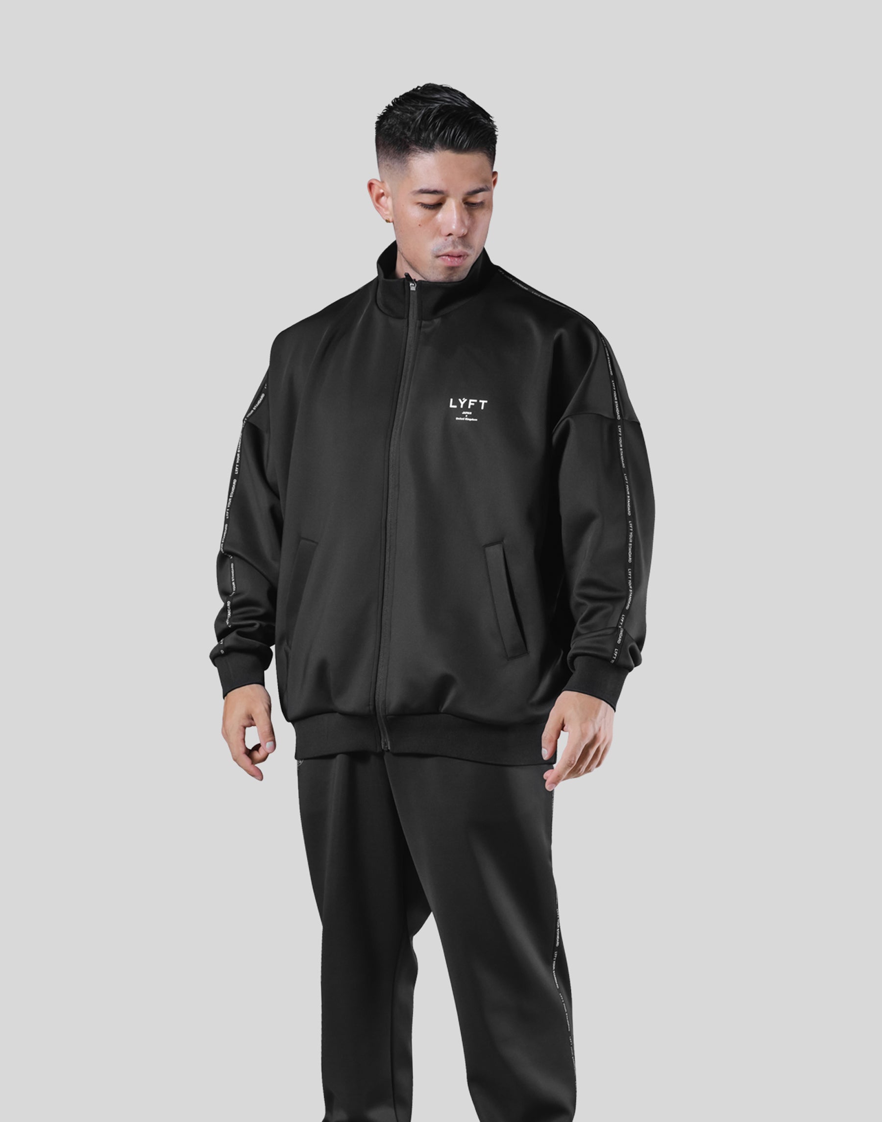 Back Emblem Oversized Track Jacket - Black – LÝFT