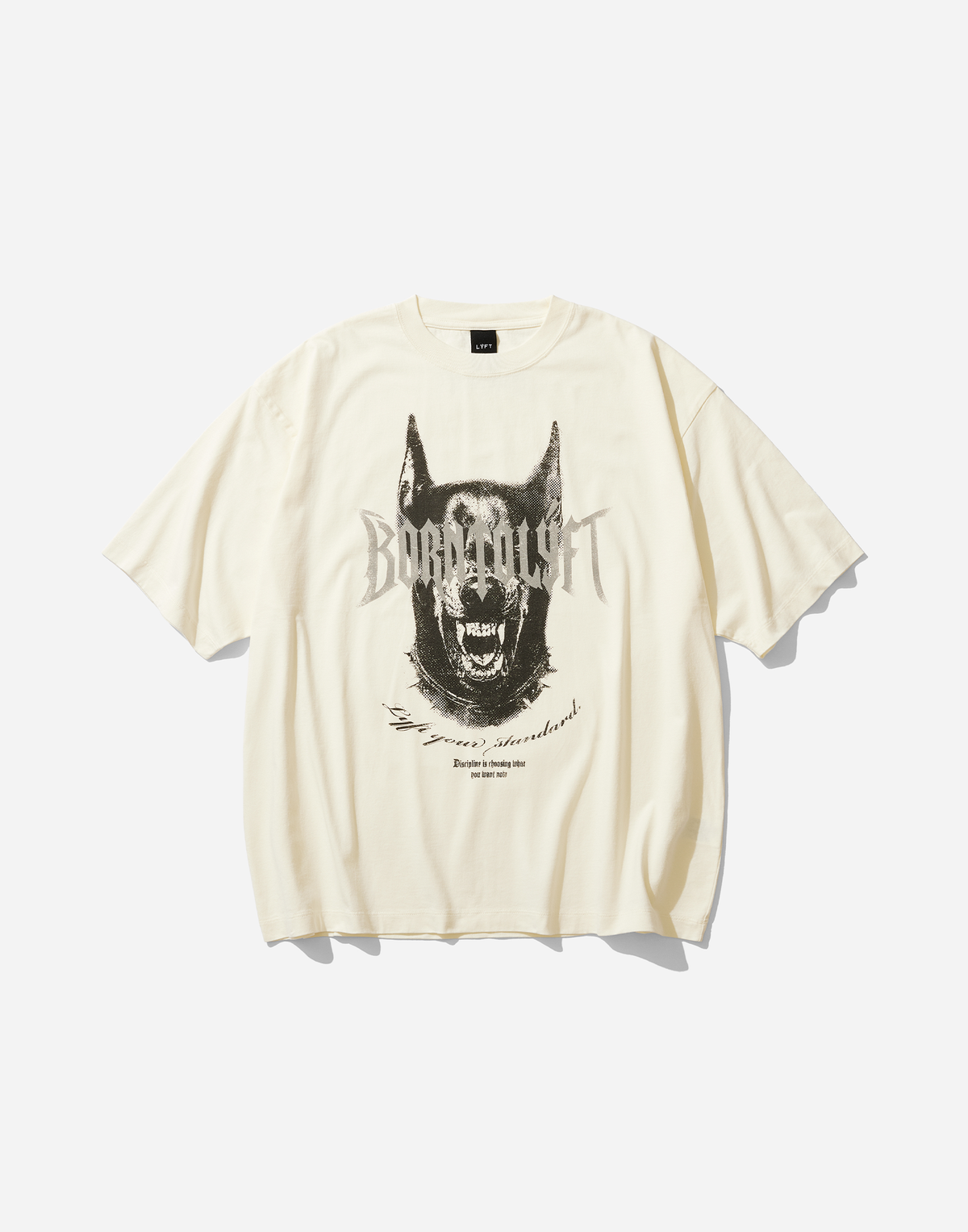 Doberman Metal Logo Vintage Big T-Shirt - Ivory