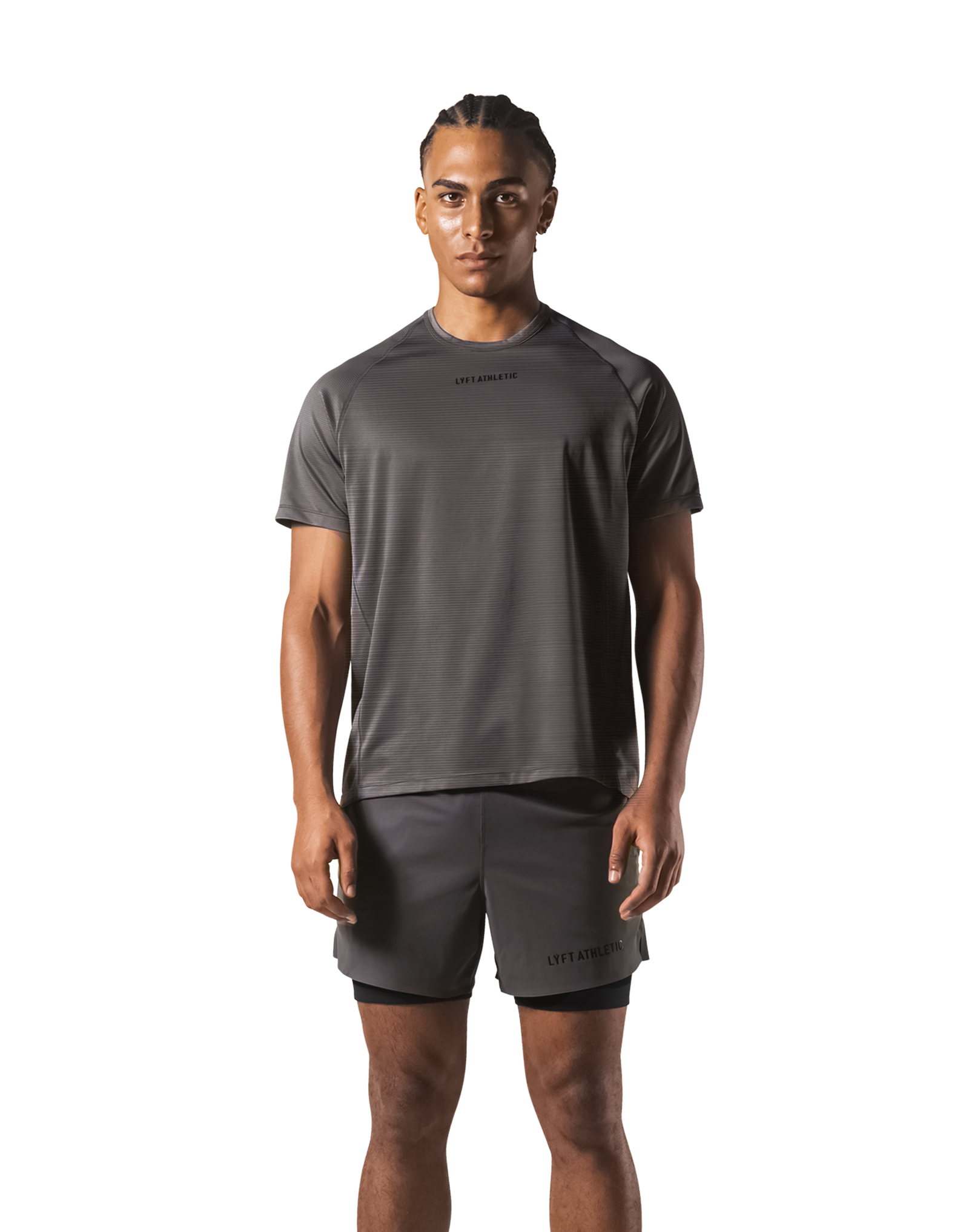 LÝFT Athletic Logo Stretch T-Shirt - D.Grey