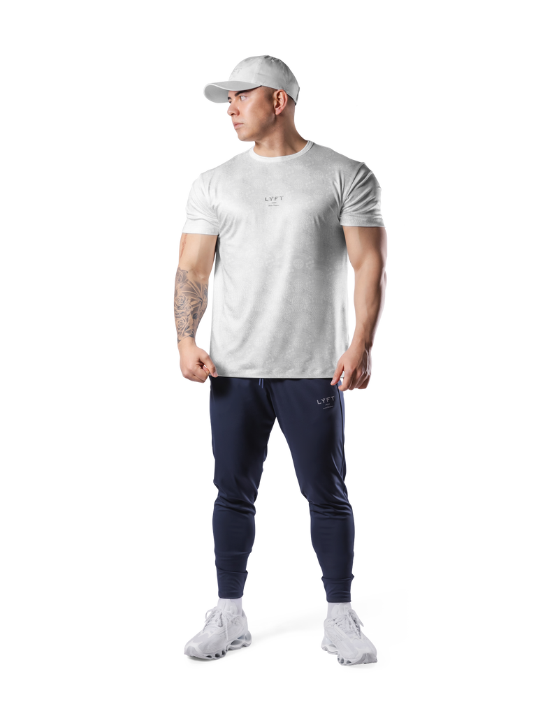 Multi Pattern Stretch T-Shirt - White