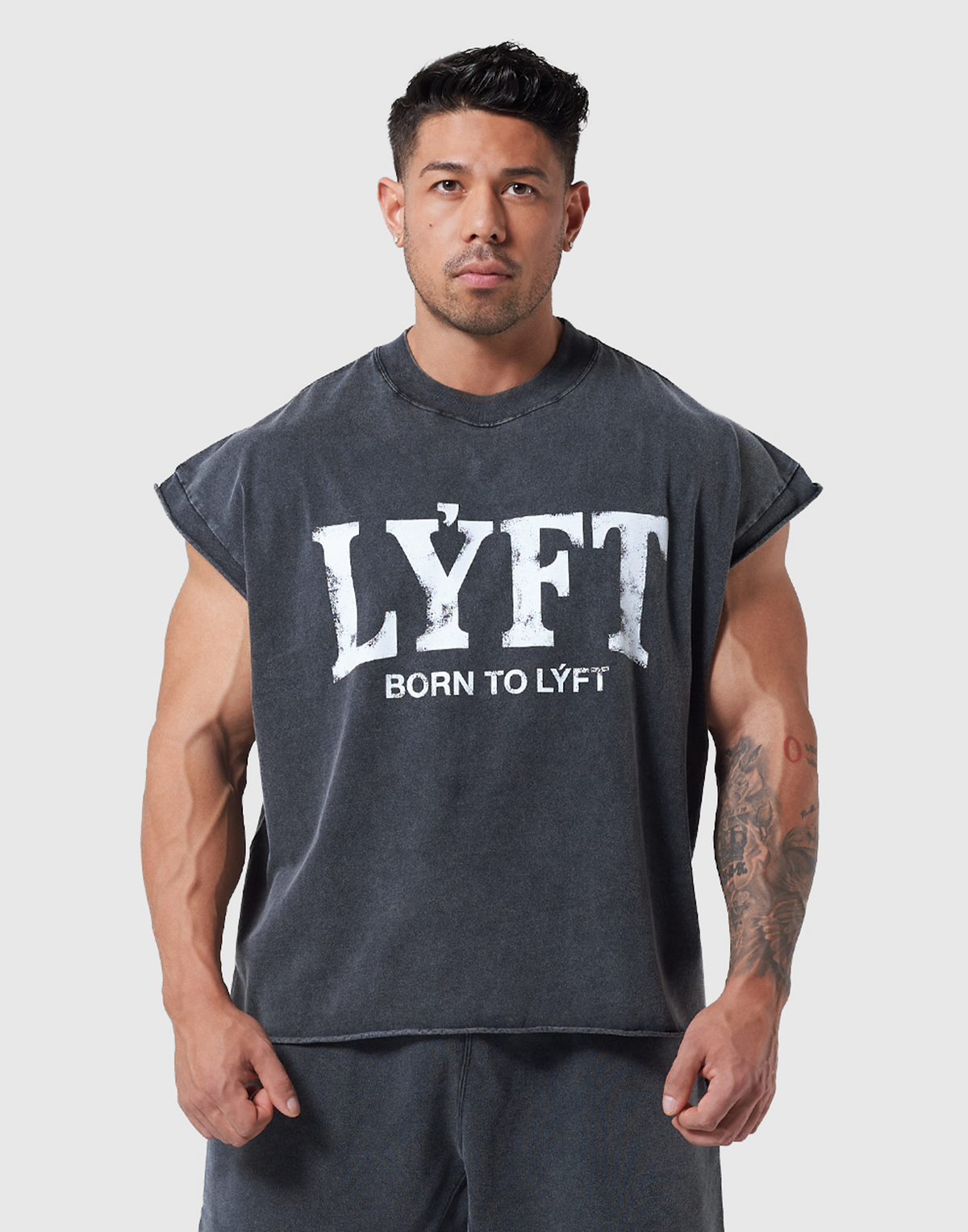 LÝFT Cut-Off Vintage Box Tanktop - Black
