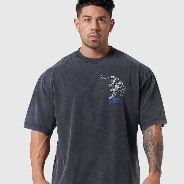 One Point Panther Vintage Big T-Shirt - Black – LÝFT