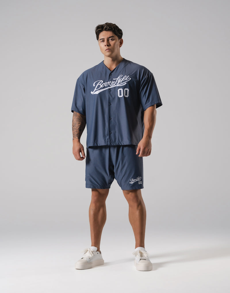 Script Logo Mesh Baseball Shirt - Grey – LÝFT