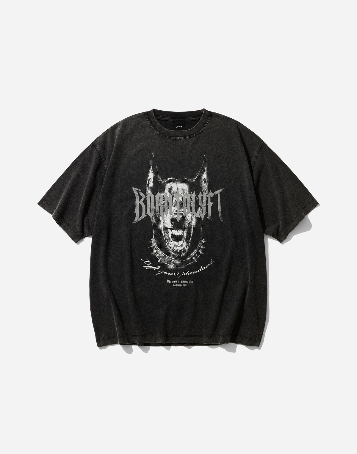 Doberman Metal Logo Vintage Big T-Shirt - Black
