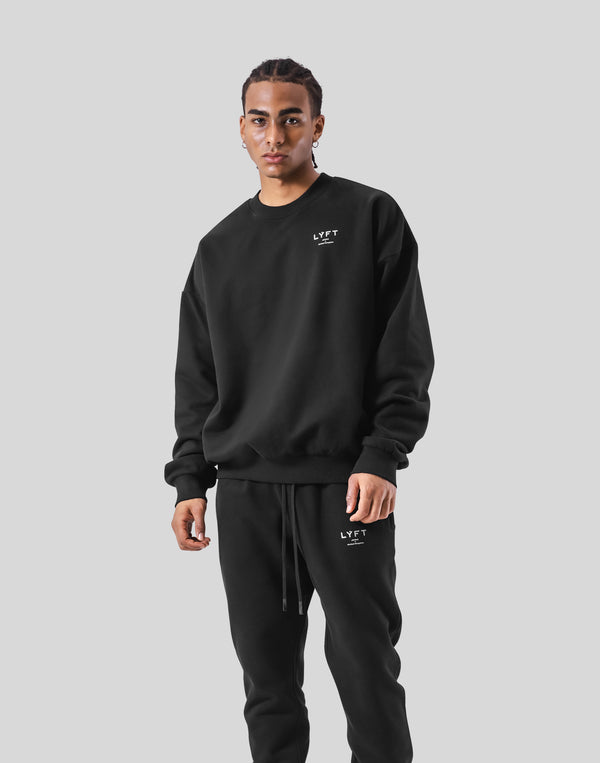 One Point Oversize Crew Neck Sweat - Black