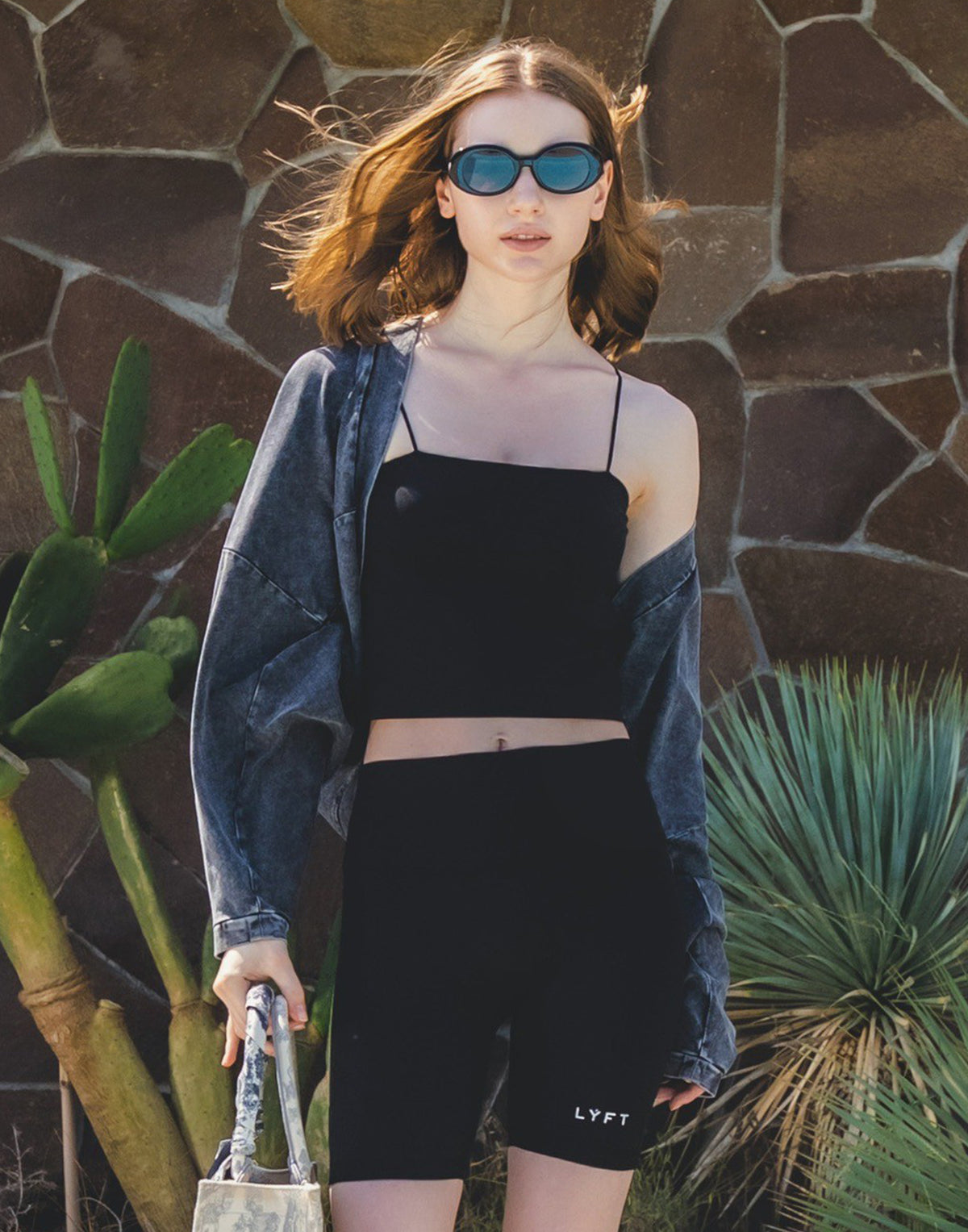 Cup In LÝFT Logo Camisole - Black