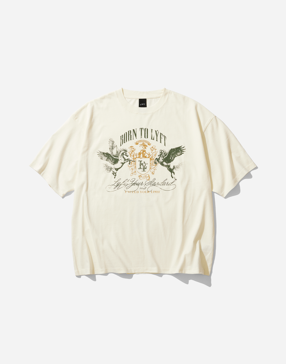 Pegasus Emblem Graphic Vintage Big T-Shirt - Ivory