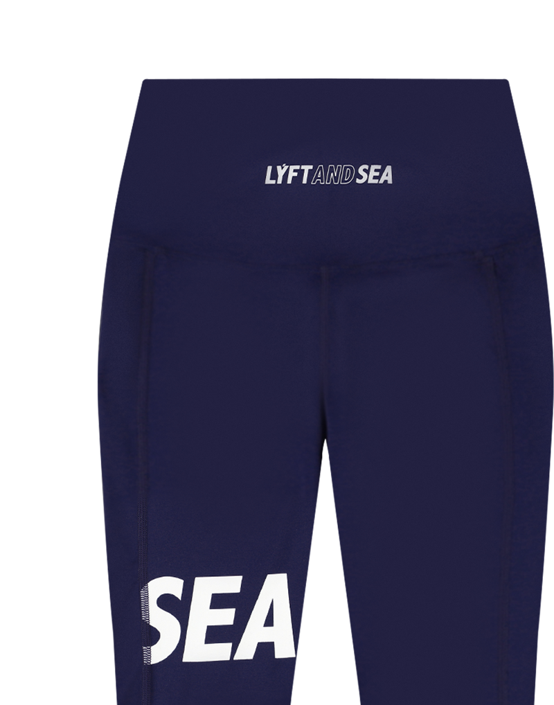 LÝFT × WIND AND SEA Logo Leggings - Navy