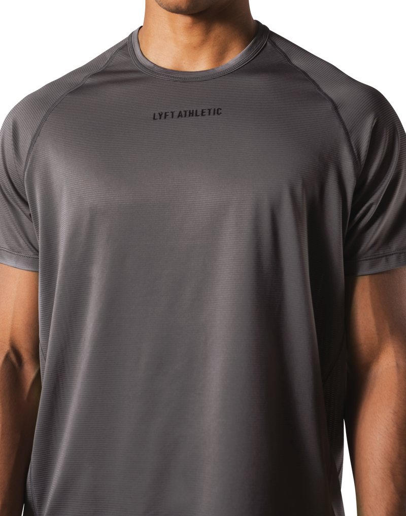 LÝFT Athletic Logo Stretch T-Shirt - D.Grey