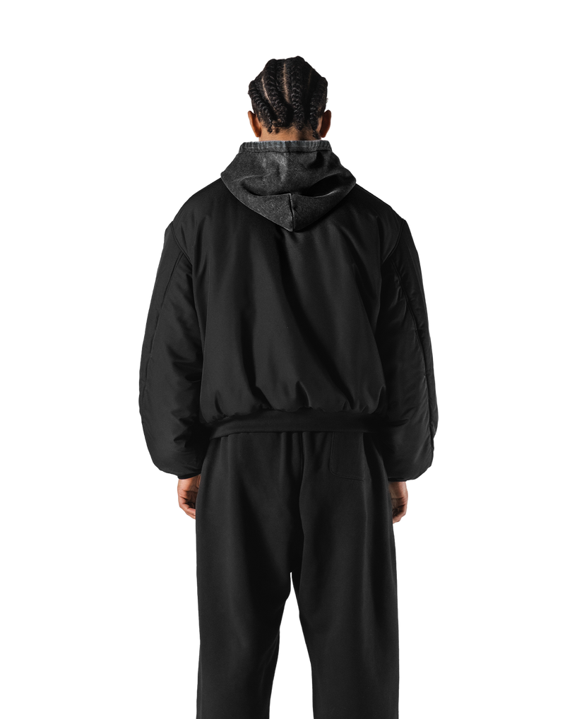 SWITCH LAYER™ Vintage Hoodie | MA-1 Puffer Jacket - Black
