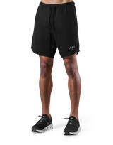 Stretch Seam Wide Shorts - Black