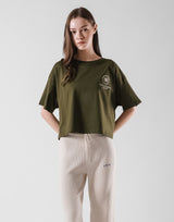 Fitness Club Ring Cropped T-Shirt - Olive