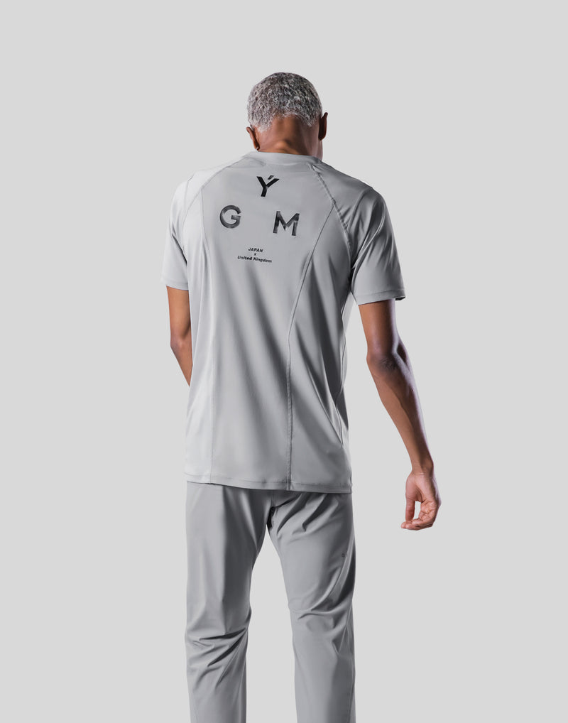 Back Mesh Stretch T-Shirt - Grey