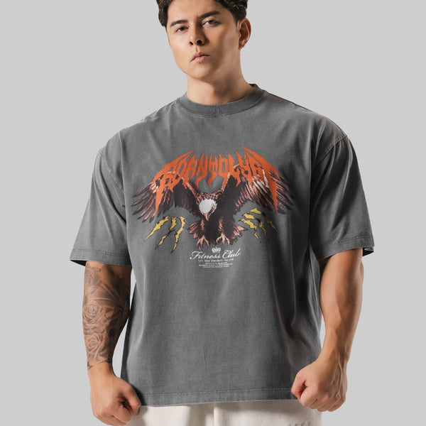 新品●STAMMBAUM Eagle Tシャツ●グレー● Eagle Graphic Vintage Big T-Shirt - D.Grey – LÝFT