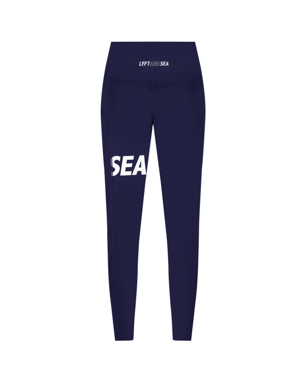 LÝFT × WIND AND SEA Logo Leggings - Navy