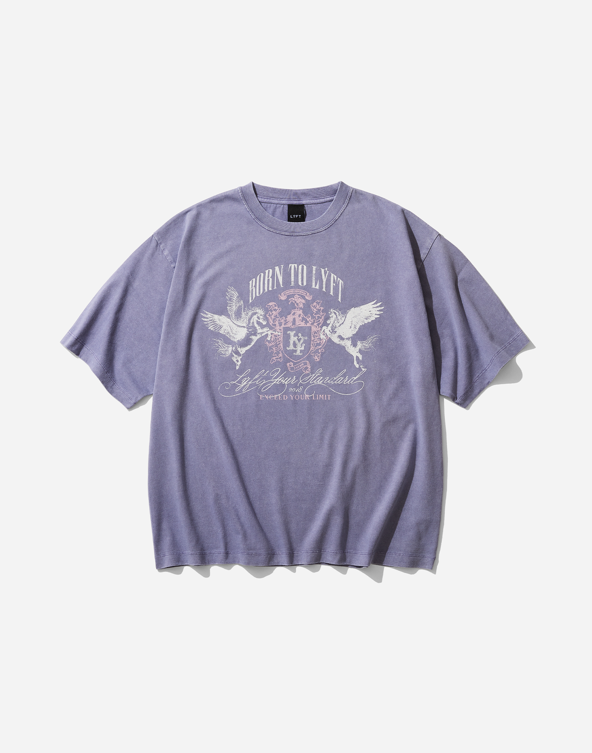 Pegasus Emblem Graphic Vintage Big T-Shirt - Navy