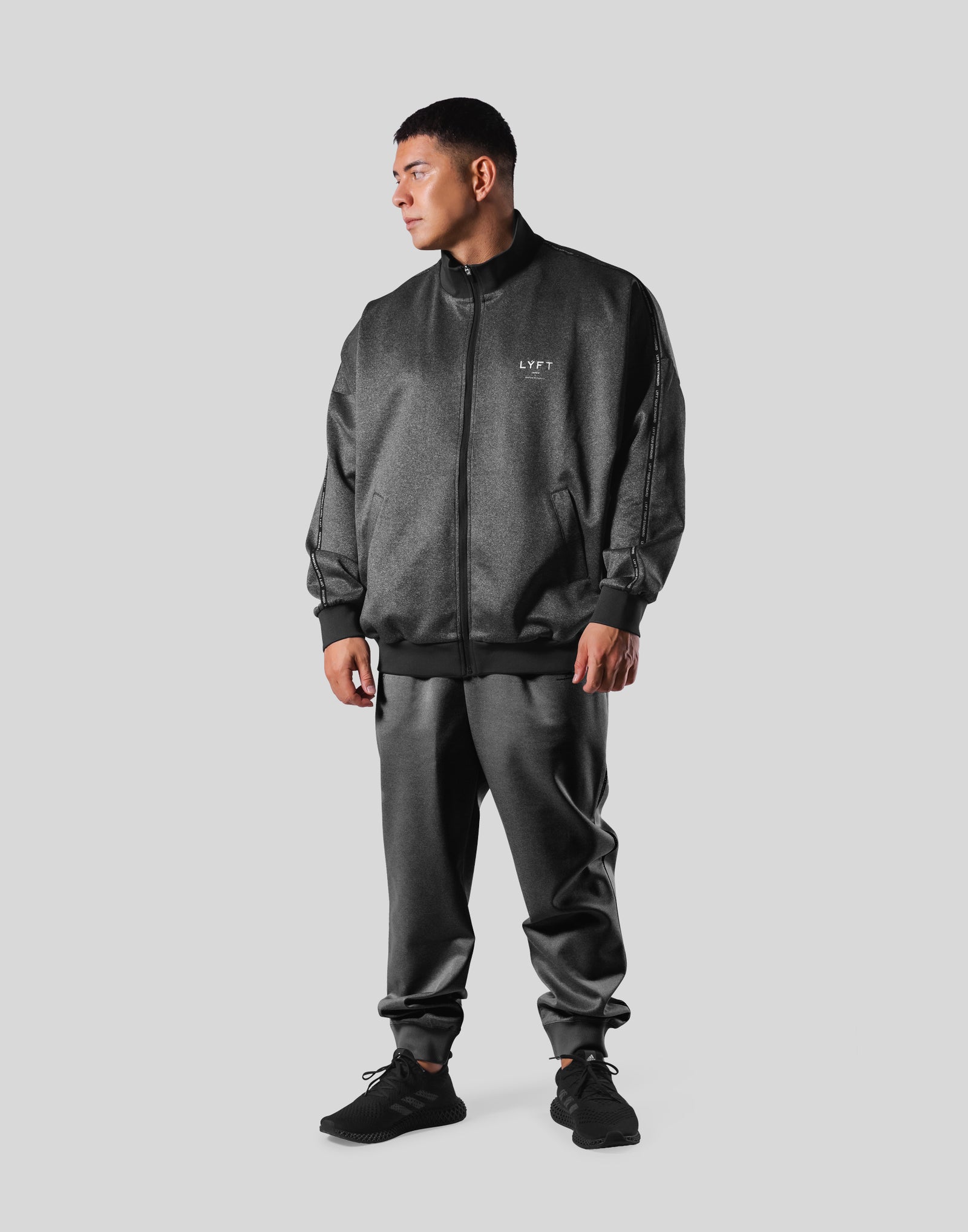2LINE OVERSIZE TRACK JACKET - D.GREY