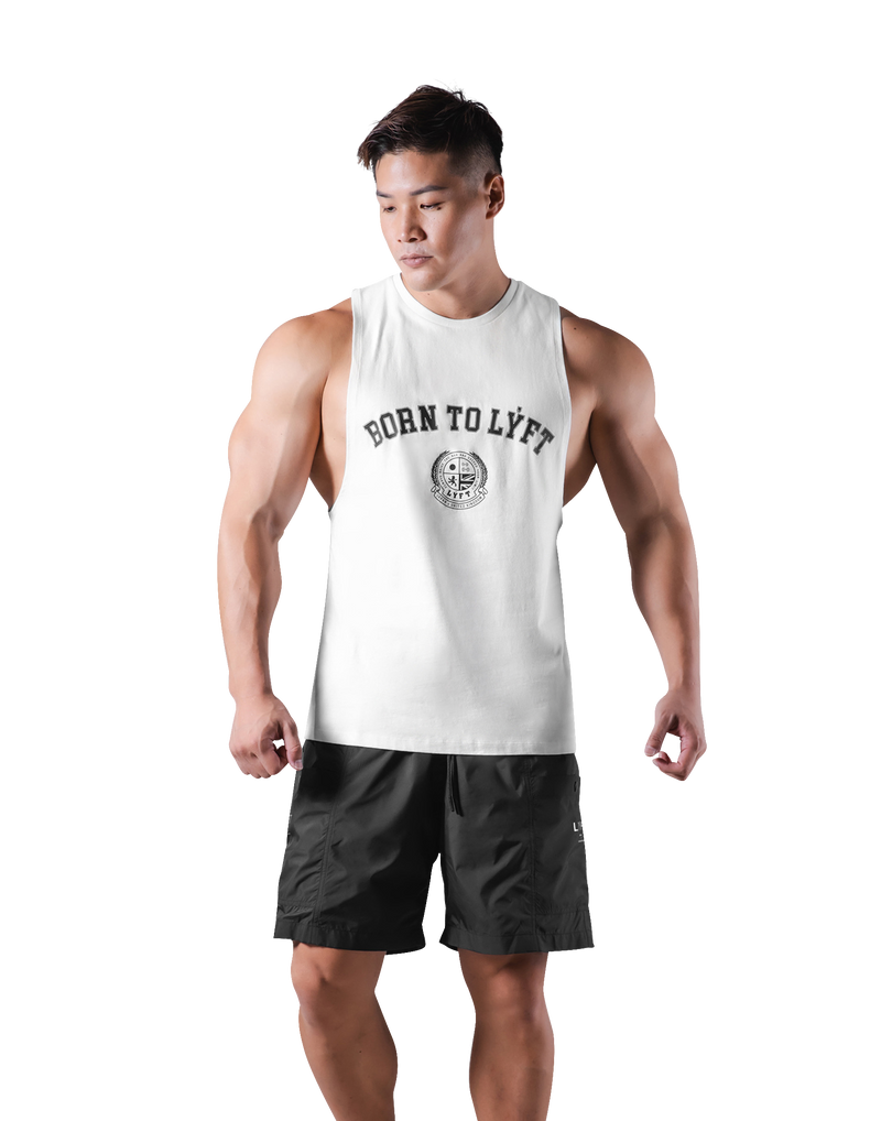 College Logo Drop Tanktop - White