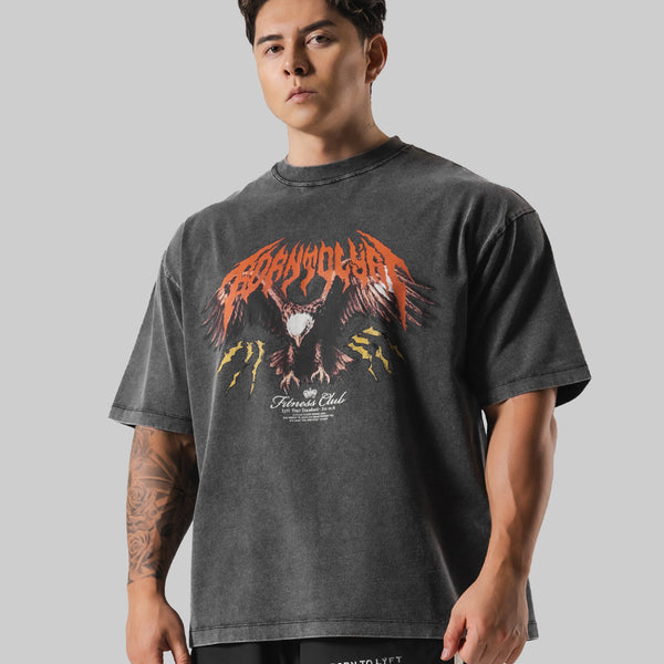 Eagle Graphic Vintage Big T-Shirt - Black – LÝFT