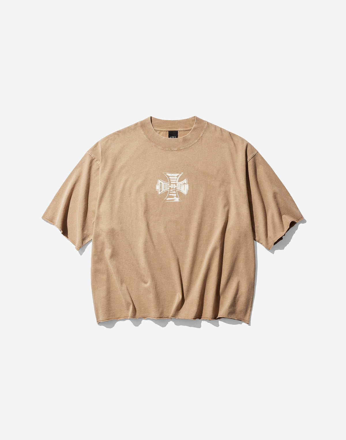 Iron Cross Logo Vintage Big T-Shirt - Brown