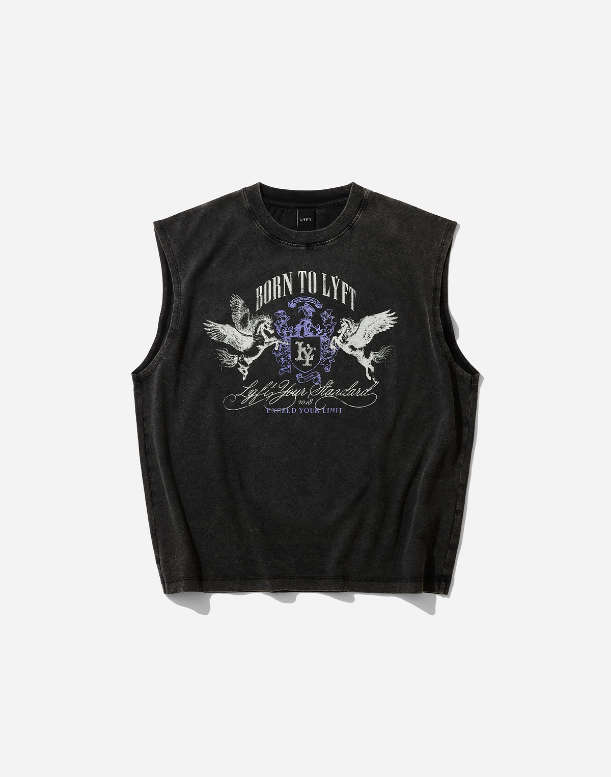 Pegasus Emblem Graphic Vintage Tanktop - Black