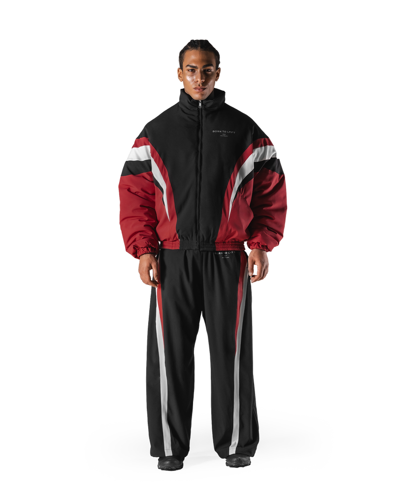 SWITCH LAYER™ 2Line TRACK | BLACK Puffer Jacket V.2 - Red