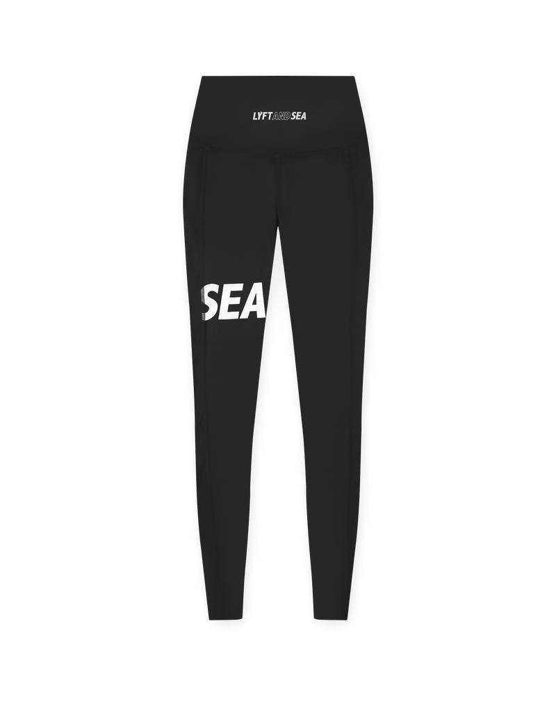 LÝFT × WIND AND SEA Logo Leggings - Black LÝFT × WIND AND SEA Logo Leggings - Black