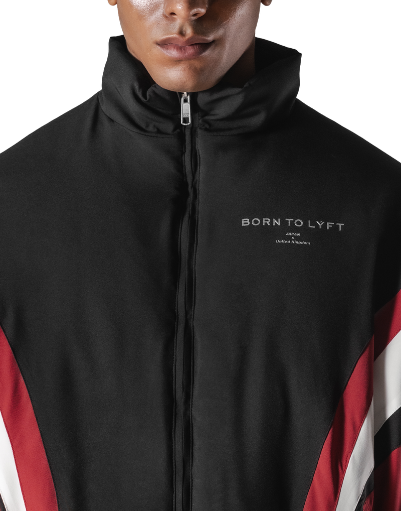 SWITCH LAYER™ 2Line TRACK | BLACK Puffer Jacket V.2 - Red