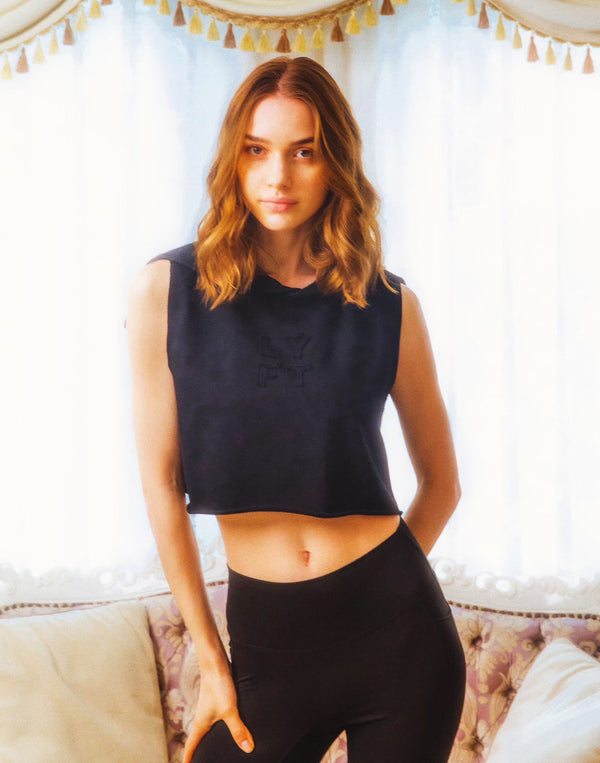 Sailor Collar Sweat No Sleeve - Black