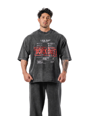 Leg Day Vintage Extra Big T-Shirt - Black