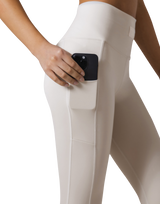 Woven Label Pocket Leggings - Ivory