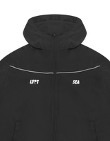 LÝFT × WIND AND SEA Piping Hooded Zip-Up Jacket - Black