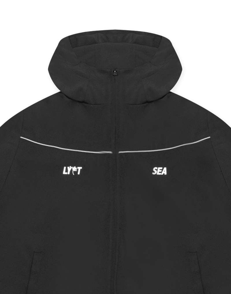 LÝFT × WIND AND SEA Piping Hooded Zip-Up Jacket - Black