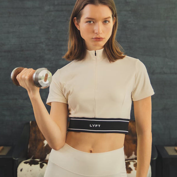 Half Zip Nylon T-Shirt - Ivory – LÝFT