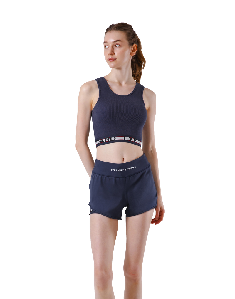 Border Rib Woven Tanktop - Navy