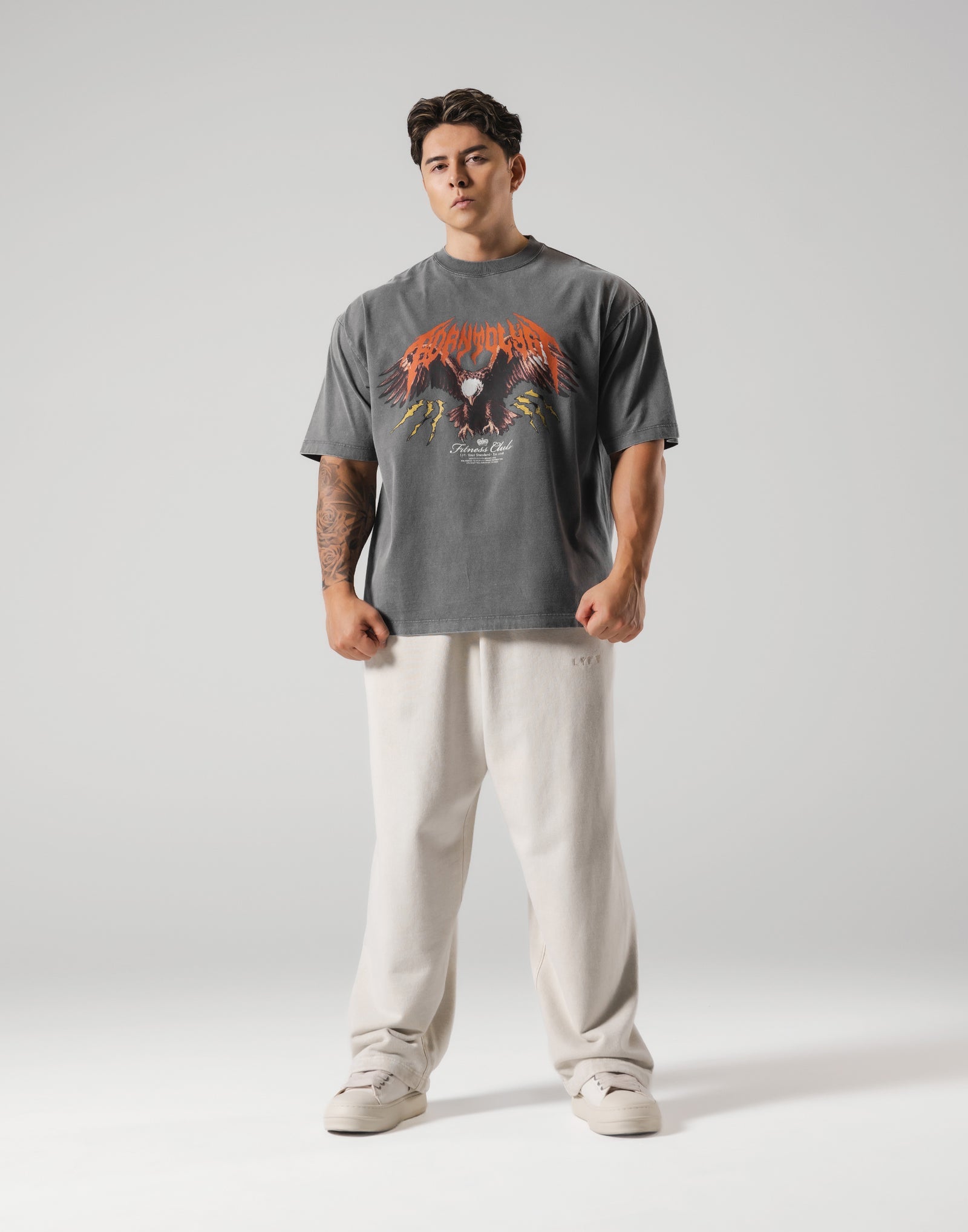 Eagle Graphic Vintage Big T-Shirt - D.Grey – LÝFT