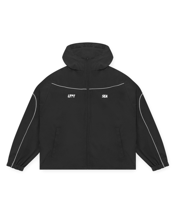 LÝFT × WIND AND SEA Piping Hooded Zip-Up Jacket - Black