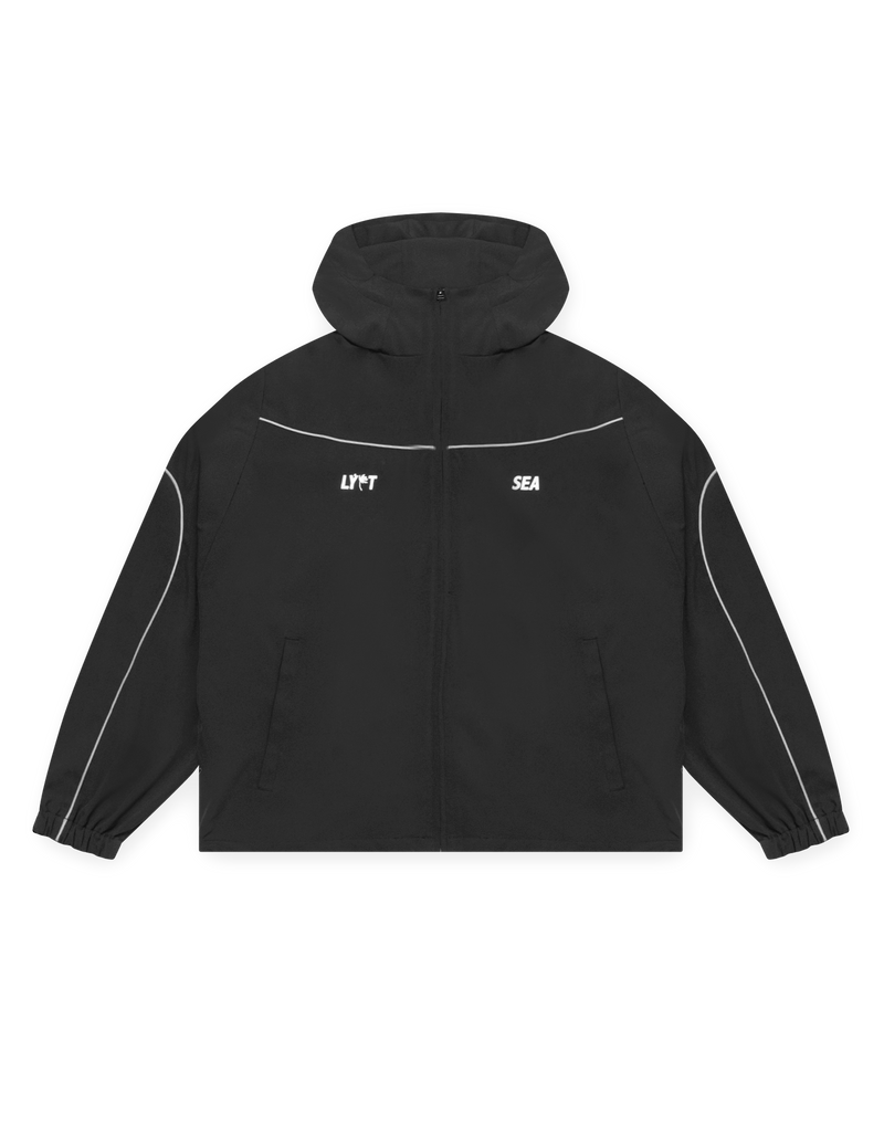 LÝFT × WIND AND SEA Piping Hooded Zip-Up Jacket - Black