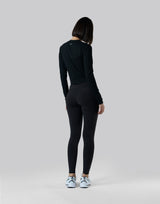Stretch Crewneck Cardigan - Black