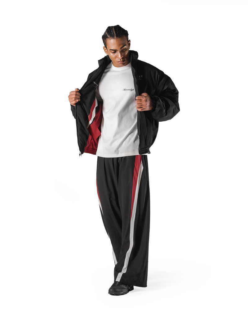 SWITCH LAYER™ 2Line TRACK | BLACK Puffer Jacket V.2 - Red