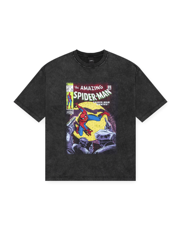 SPIDER-MAN Graphic Vintage Big T-Shirt - Black