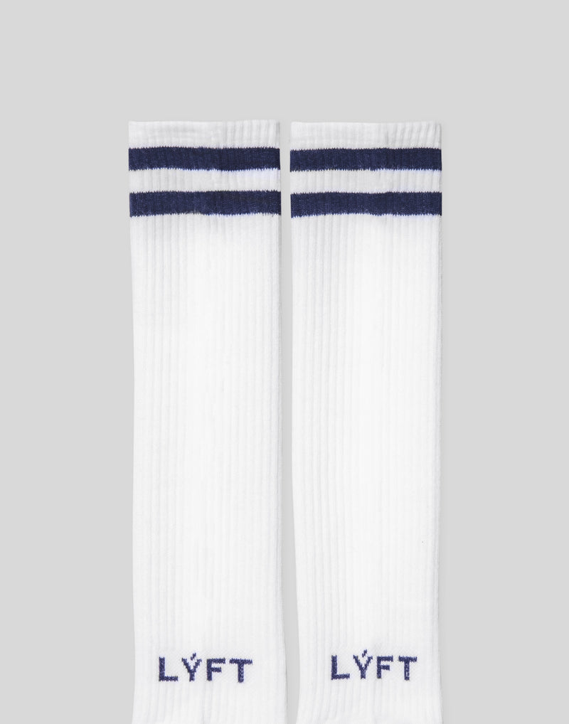 2Line Long Socks - Navy