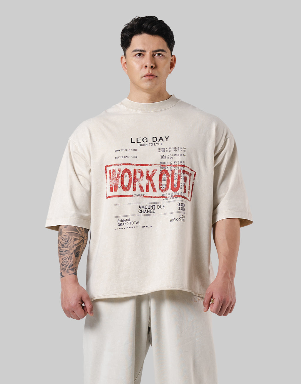 Leg Day Vintage Extra Big T-Shirt - Ivory – LÝFT